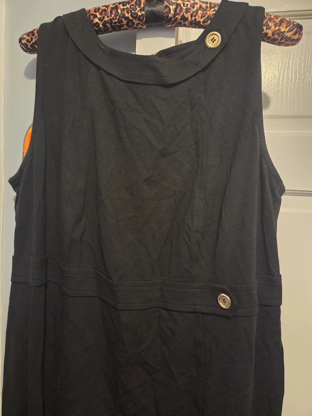 Talbots Black Sleeveless Sheeth Dress with Button Detail - Picture 2 of 3